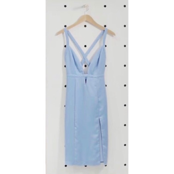 🦋🆕 NBD ♤ Super Low Cut ♤ Offense Dress ♤ Blue - Picture 8 of 8